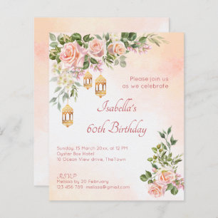 Budget Pastel cream roses Moroccan lanterns invite