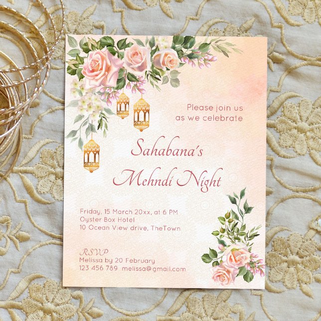 Budget pastel cream roses Moroccan lanterns mehndi (Creator Uploaded)