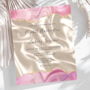 Budget Pastel Pink Gold Agate Ivory Silk Wedding