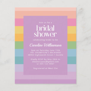 Budget Pastel Stripe Rainbow Purple Bridal Shower