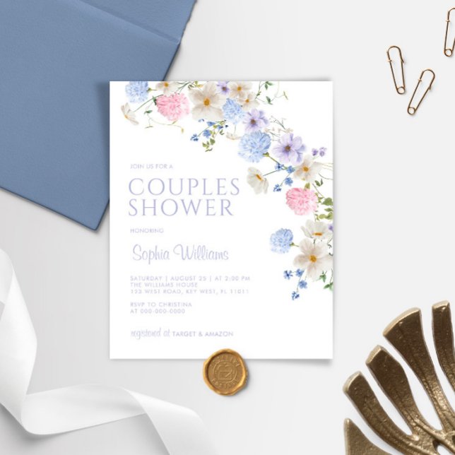 Budget Pastel Wilflower Couples Shower Invitation (Creator Uploaded)