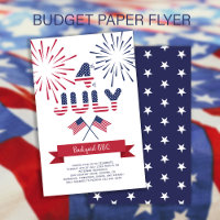 Budget patriotic Independence Day party invitation