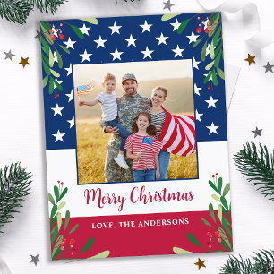 Budget Patriotic Military Photo Christmas Card