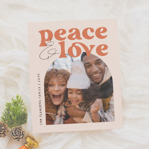 Budget Peace & Love Retro Arch Christmas Photo