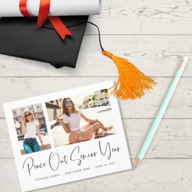 Budget Peace Out 2 Photos 2024 Grad Announcement (Creator Uploaded)