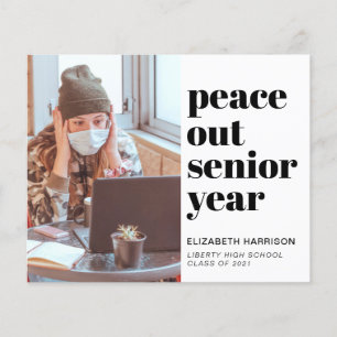 Budget Peace Out Photo Graduation Announcement
