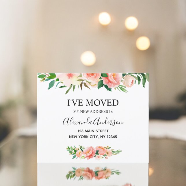 Budget Peach Coral Floral Moving Announcement (Creator Uploaded)