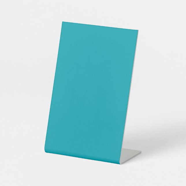 BUDGET Peacock Blue Teal Monochrome Wedding Pedestal Sign (Front)