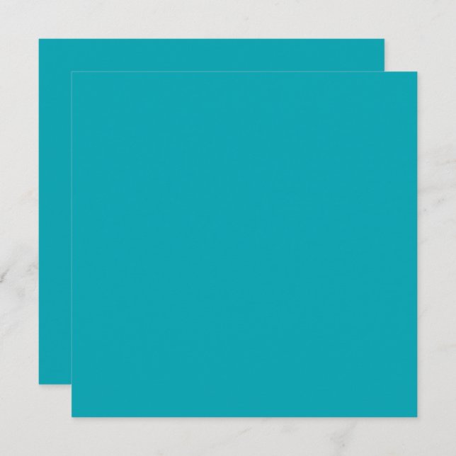 BUDGET Peacock Blue Teal Monochrome Wedding Thank You Card (Front/Back)