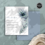 Budget Peacock Feather Wedding Save The Date<br><div class="desc">Budget Peacock Feather Wedding Save The Date. A value for money BUDGET alternative on a smaller size 4.5 x 5.6” semi-gloss 110lbs weight, which is of similar thickness to a postcard (however is not suitable to use as a postcard.). PLEASE NOTE there is ONE per sheet. An elegant vintage style...</div>
