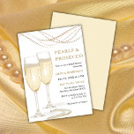 Budget Pearls & Prosecco Bridal Shower Invitation<br><div class="desc">Gold Elegant Modern - Budget Pearls and Prosecco Bridal Shower Invitation!</div>