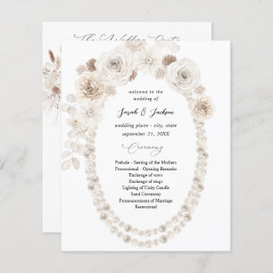 Budget Pearls & White Floral Wedding Ceremony