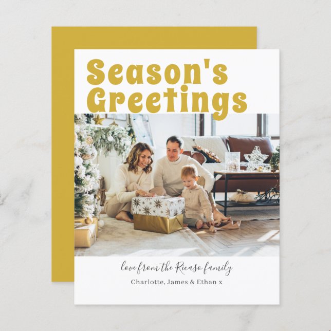 Budget Personalised Photo and Text Christmas Card (Front/Back)