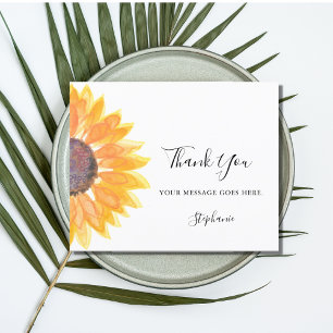 Budget Personalised Sunflower Thank You Card