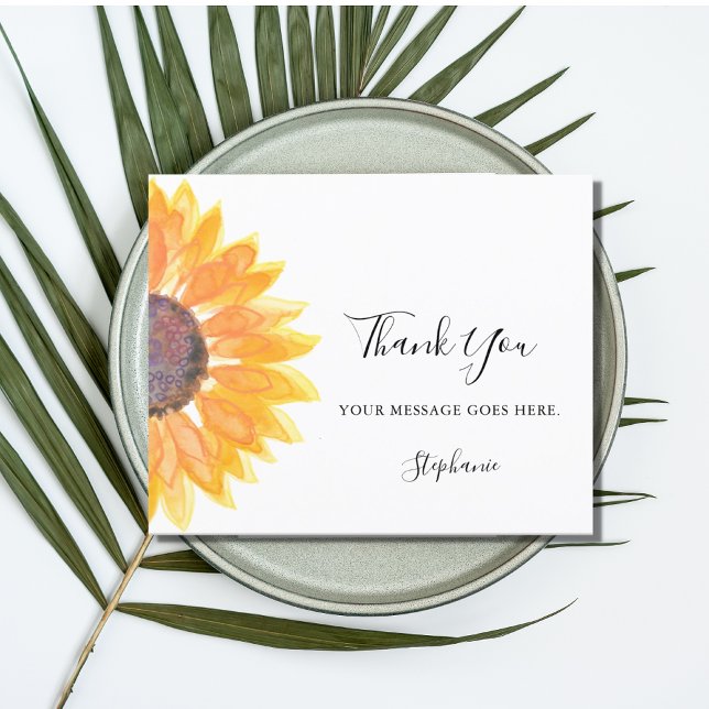 Budget Personalised Sunflower Thank You Card (Creator Uploaded)