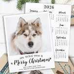 Budget Pet Photo 2025 Calendar Dog Christmas Card<br><div class="desc">We Woof You A Merry Christmas! Send cute and fun holiday greetings with this super cute personalised custom pet photo holiday card and 2025 calendar card on the back. Merry Christmas wishes from the dog with cute paw prints in a fun modern photo design. Add your dog's photo or family...</div>