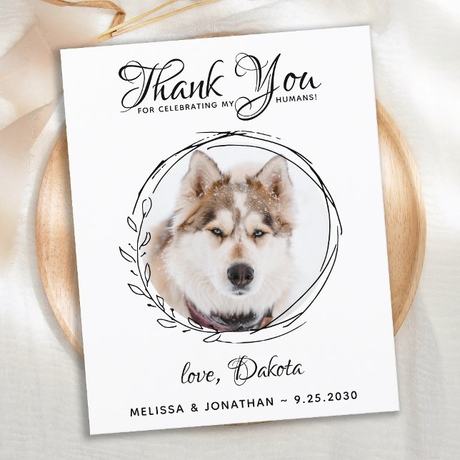 Budget Pet Photo Dog Wedding Thank You Cards (Creator Uploaded)
