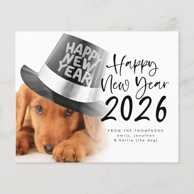 Budget Pet Photo Happy New Year 2026 Calendar (Front)