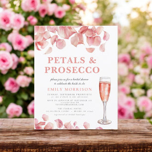 Budget Petals & Prosecco Bridal Shower Invitation Flyer