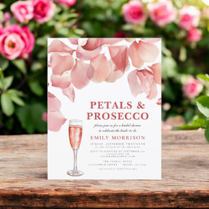 Budget Petals & Prosecco Bridal Shower Invitation Flyer