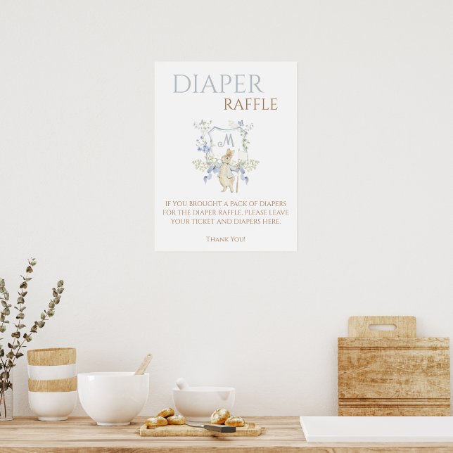 Budget Peter the Rabbit Baby Diaper Raffle Sign (Kitchen)