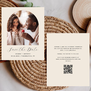 Budget Photo Arch QR Beige Save the Date