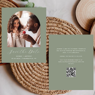 Budget Photo Arch QR Sage Green Save the Date