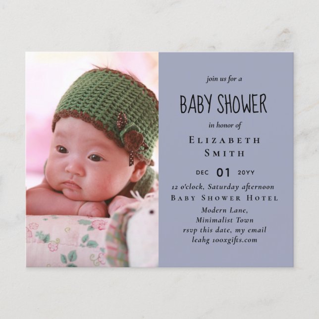 BUDGET Photo Baby Shower Announcement Thank You (Front)
