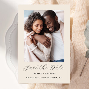 Budget Photo Beige Save the Date