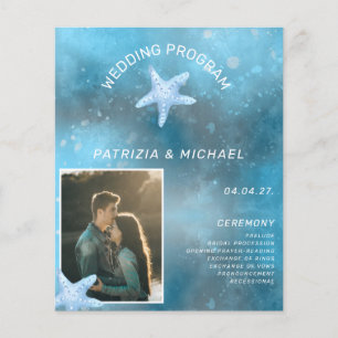 Budget Photo Blue Sea Summer Wedding Program