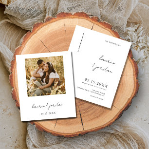 Budget Photo Boho Modern Wedding Invitation