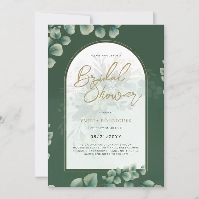 Budget Photo Bridal Shower Invitation Rustic Leaf (Front)