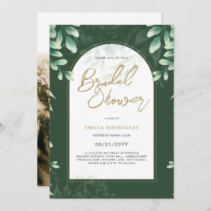 Budget Photo Bridal Shower Invitation Rustic Leaf