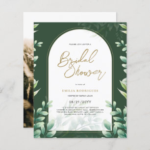 Budget Photo Bridal Shower Invitation Rustic Leaf