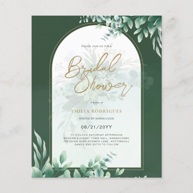 Budget Photo Bridal Shower Invitation Rustic Leaf Flyer (Front)