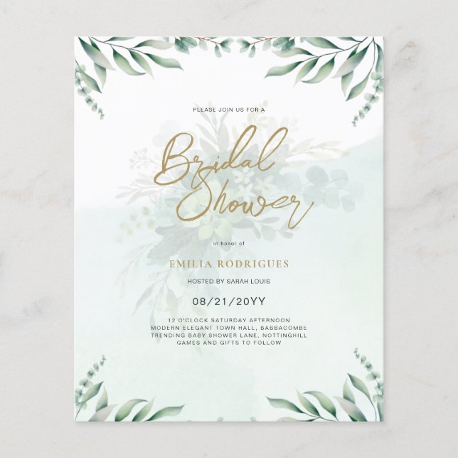 Budget Photo Bridal Shower Invitation Rustic Leaf Flyer (Front)