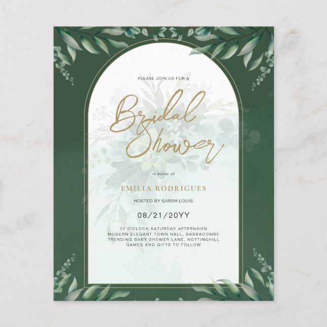 Budget Photo Bridal Shower Invitation Rustic Leaf Flyer (Front)