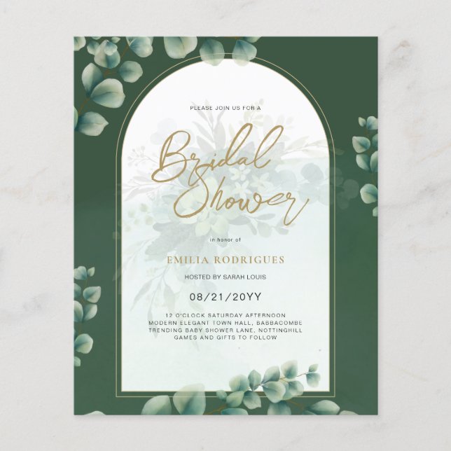 Budget Photo Bridal Shower Invitation Rustic Leaf Flyer (Front)
