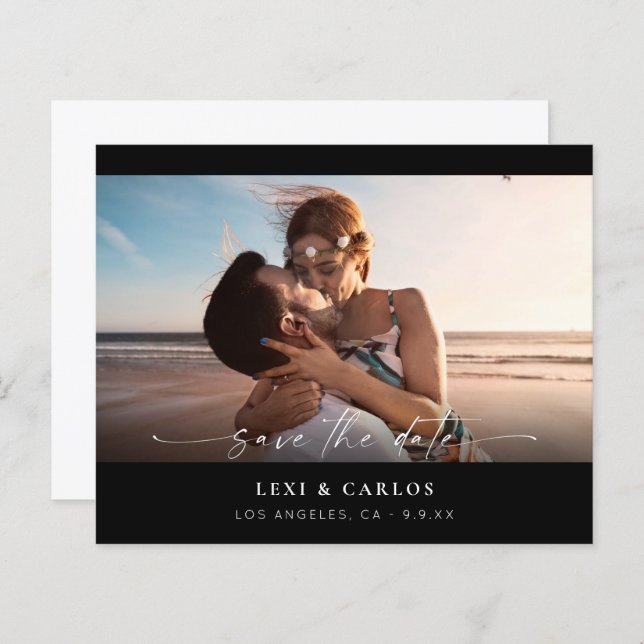 Budget Photo & Calligraphy 3 Mod Save the Date (Front/Back)