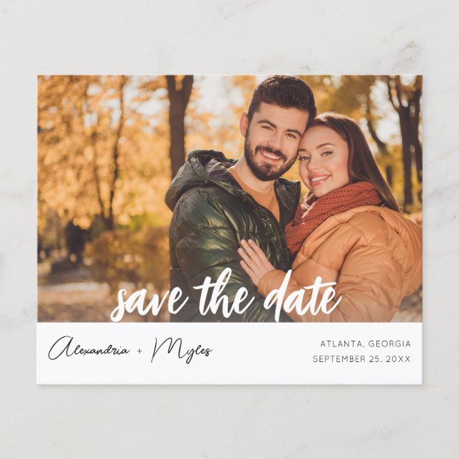 Budget Photo & Calligraphy 4 MOD Save the Date Flyer (Front)
