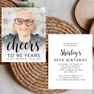 Budget Photo Cheers Black Script 90th Birthday