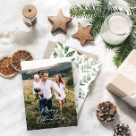 budget photo Christmas elegant script Holiday Card<br><div class="desc">budget Modern minimum foliage wreath year to remember script holiday Christmas card. Hand painted eucalyptus,  minimal foliage and modern rustic rattan wreath give this holiday card a luxurious feel. In classy greens,  browns and greys.</div>