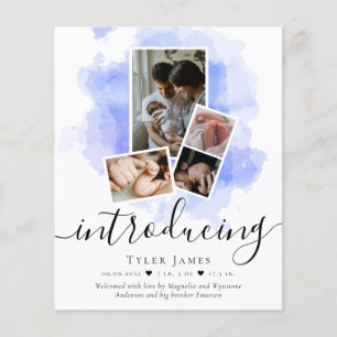 BUDGET Photo Collage Birth Announcement