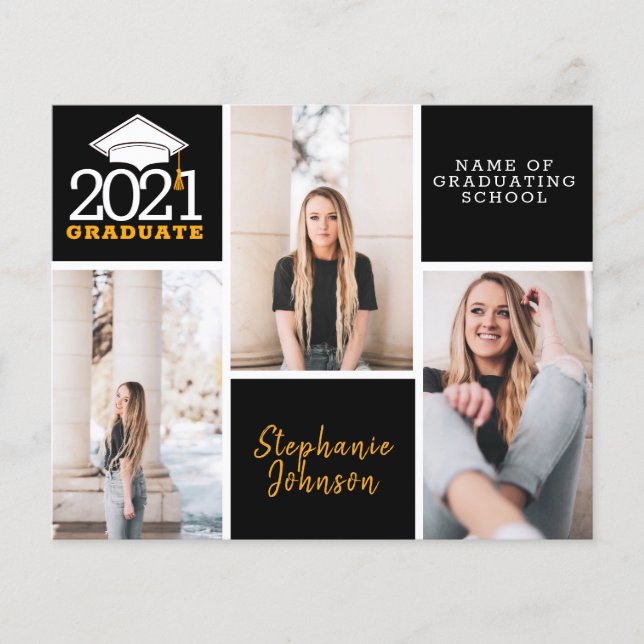 BUDGET Photo Collage Cap Graduation (Front)