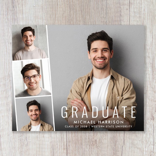 Budget Photo Collage Graduation Announcement (Creator Uploaded)