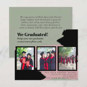 BUDGET Photo Collage GRADUATION Announcement Cards