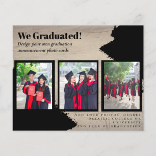 BUDGET Photo Collage GRADUATION Announcement Cards