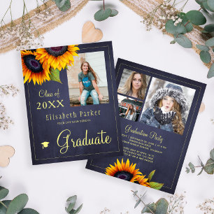Budget PHOTO collage graduation party Invitation