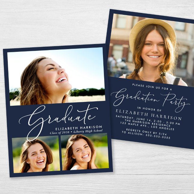 Budget Photo Collage Graduation Party Invitation (Creator Uploaded)