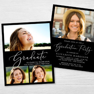 Budget Photo Collage Graduation Party Invitation